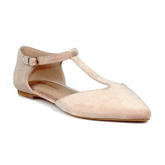 Mark and Maddux Shoes - Devin-02 T-strap Women's Pointed Toe Flats